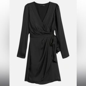 Banana Republic Black Wrap with Tie Mini Dress